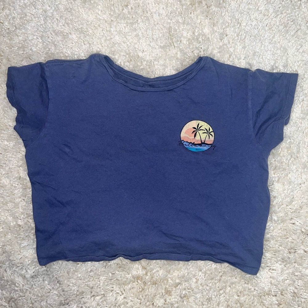 Billabong blue cropped t-shirt- size L